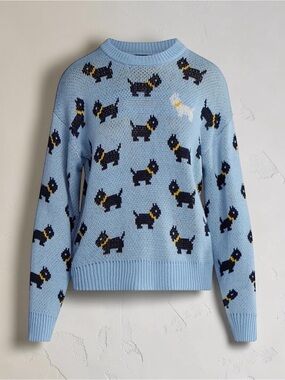 New 8/10 Stranger Things blue knit Scottie dog sweater